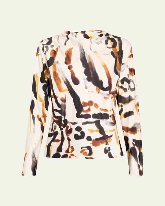 Georgia Printed Long-Sleeve Top